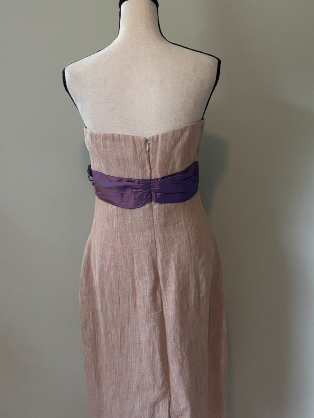 Tracy Reese New York Strapless Linen Colorblock Dress Size 8 Like New - Picture 4 of 6